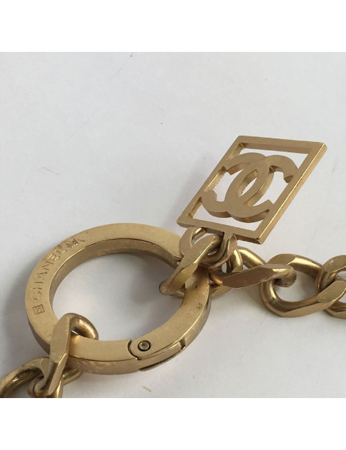 CHANEL vintage Necklace belt in matte gilded metal and pearls