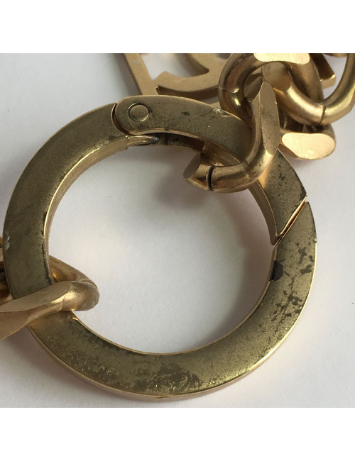 Ceinture sautoir CHANEL chaînes dorés et perles