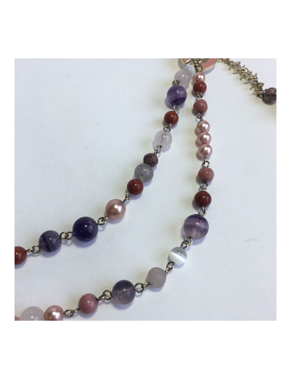 Ceinture-sautoir CHANEL en perles multicolores et CC