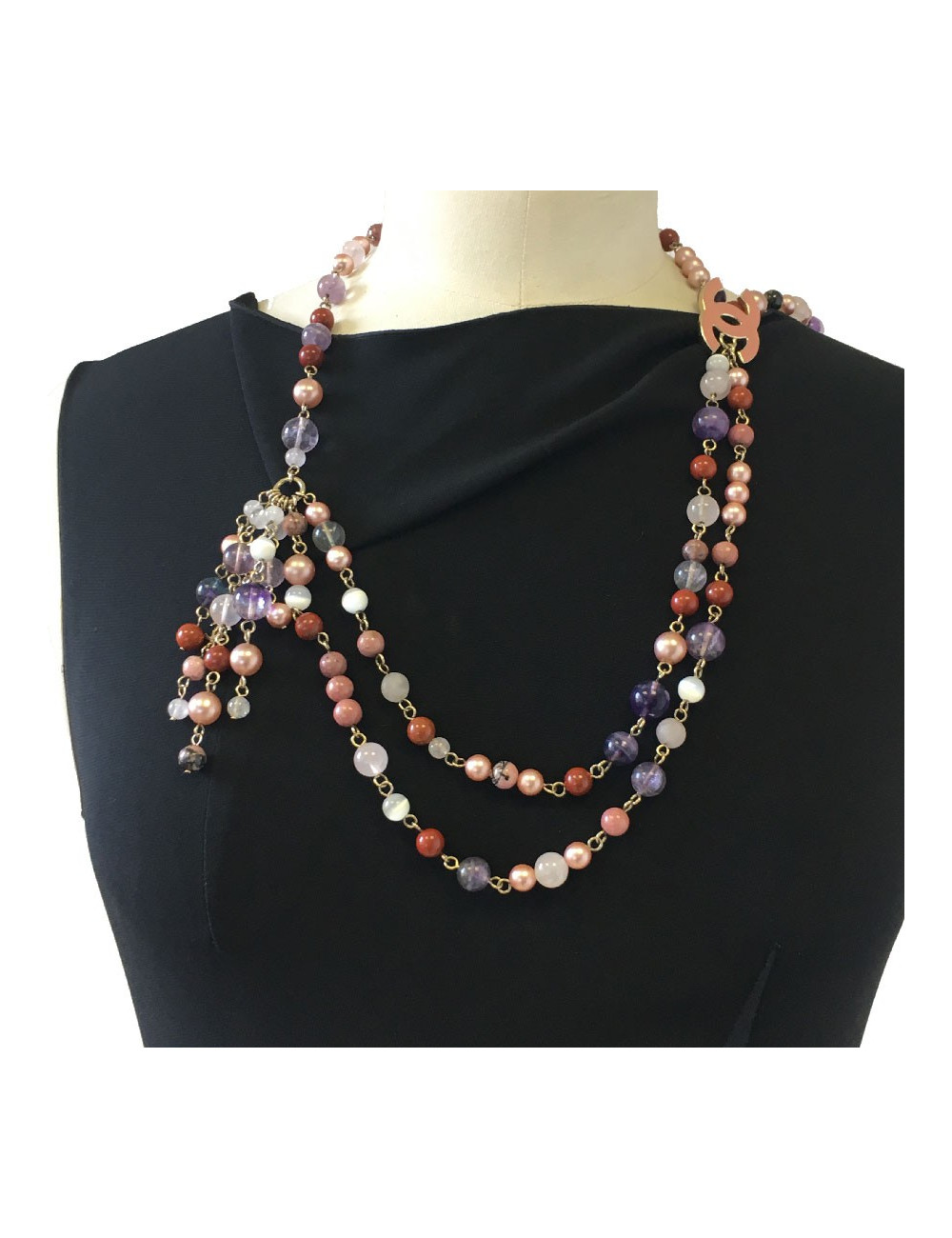 CHANEL belt in multicolored beads 