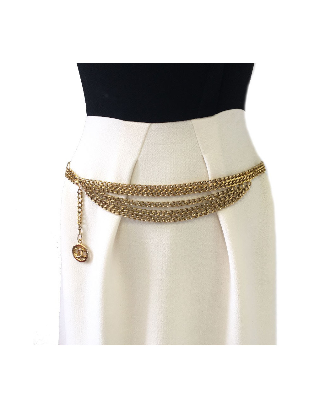 Ceinture CHANEL chaînes dorées Vintage