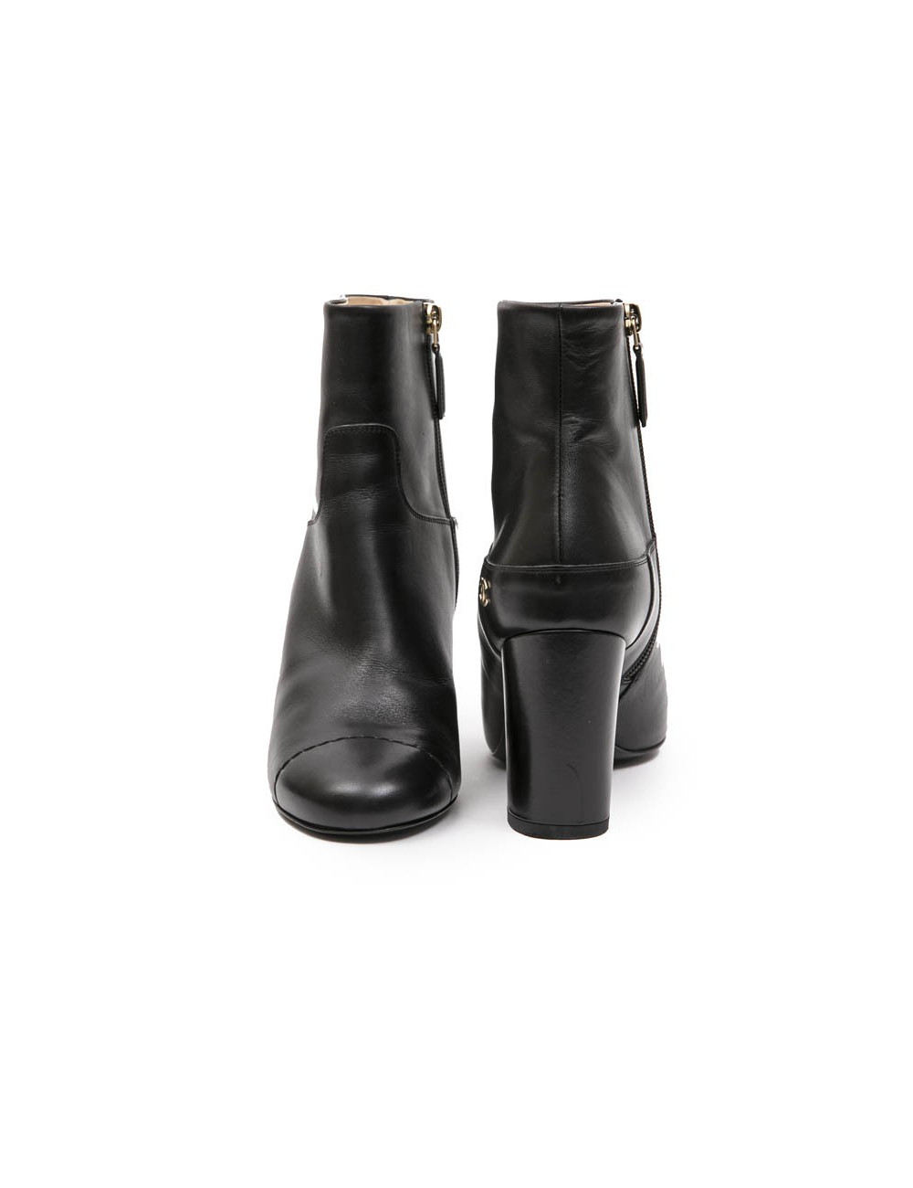 Boots T 37 CHANEL en cuir d'agneau noir
