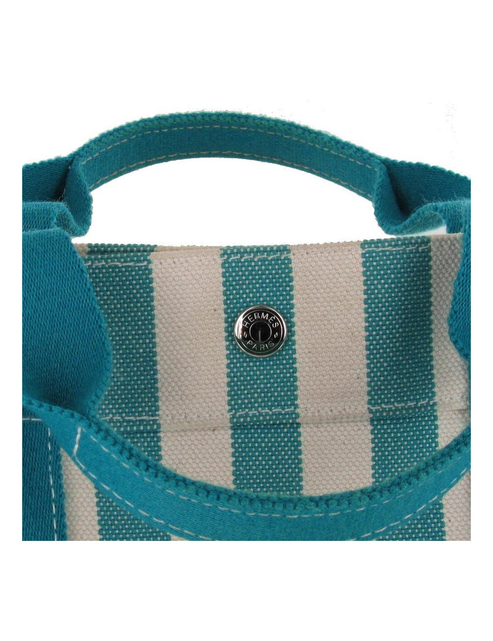 Sac HERMES à rayures bicolores