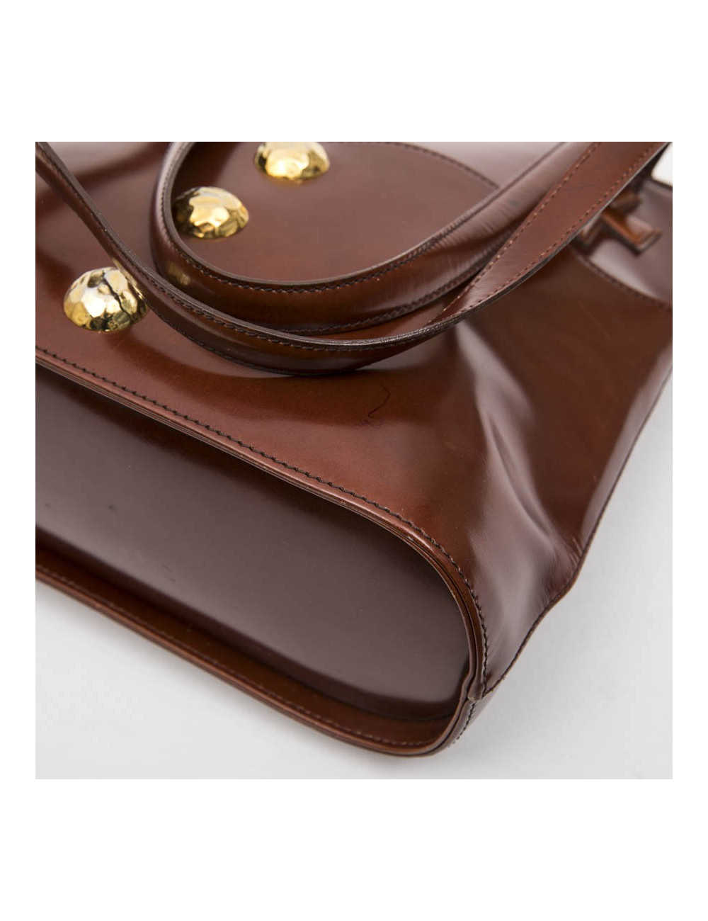 CHRISTIAN LACROIX vintage bag in smooth tawny leather