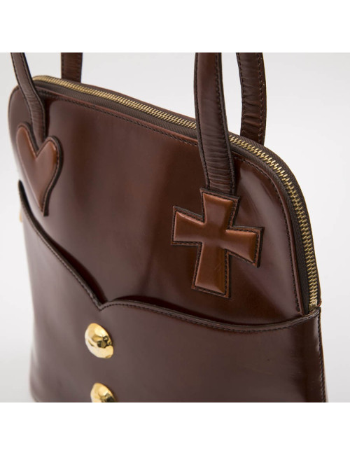 CHRISTIAN LACROIX vintage bag in smooth tawny leather