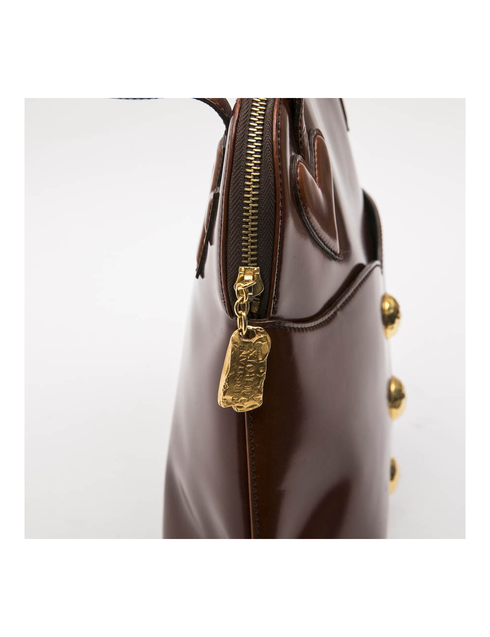 CHRISTIAN LACROIX vintage bag in smooth tawny leather