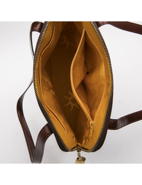 CHRISTIAN LACROIX vintage bag in smooth tawny leather