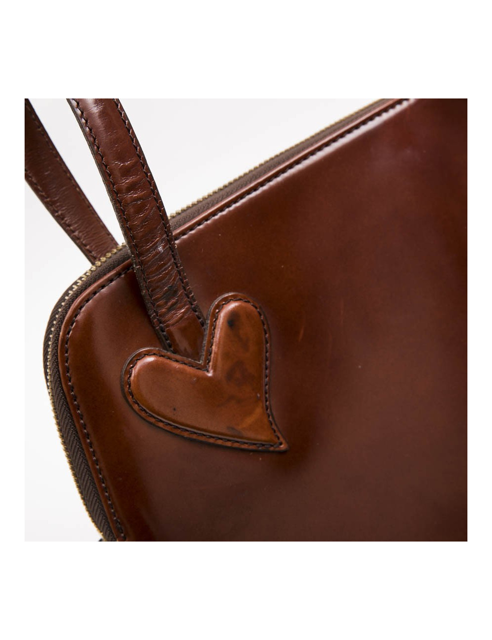 CHRISTIAN LACROIX vintage bag in smooth tawny leather