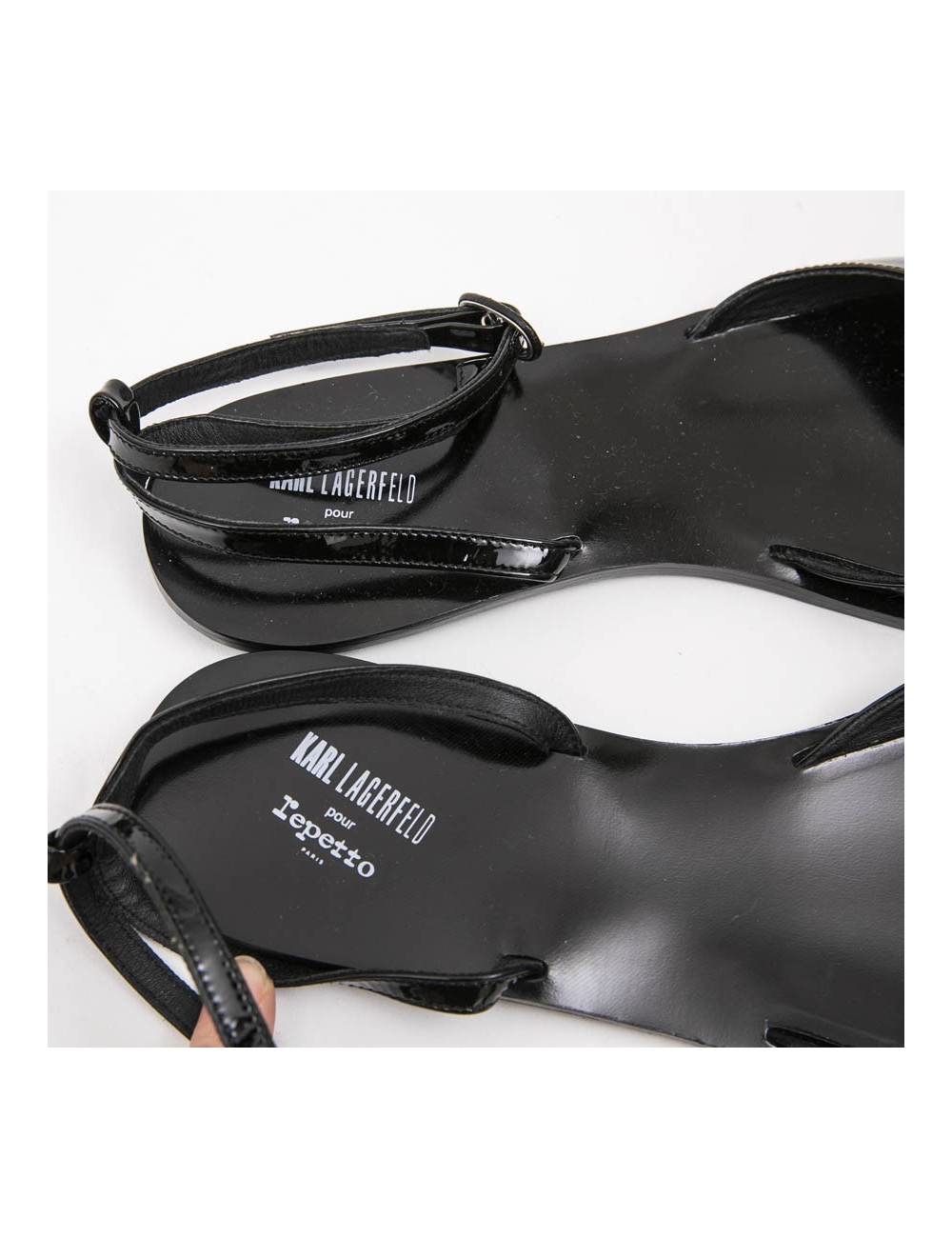 Ballerines T 40 KARL LAGERFELD pour REPETTO verni noir