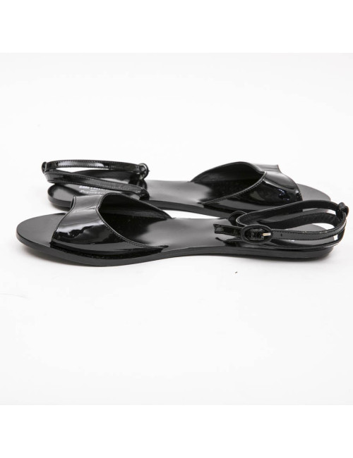  KARL LAGERFELD pour REPETTO sandals in black patent leather size 40FR