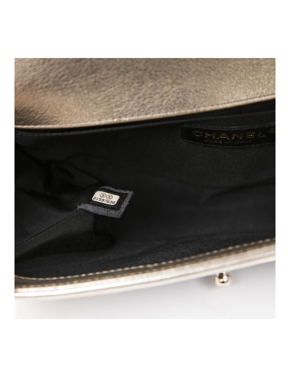 Sac " Boy" CHANEL bicolore noir et argent