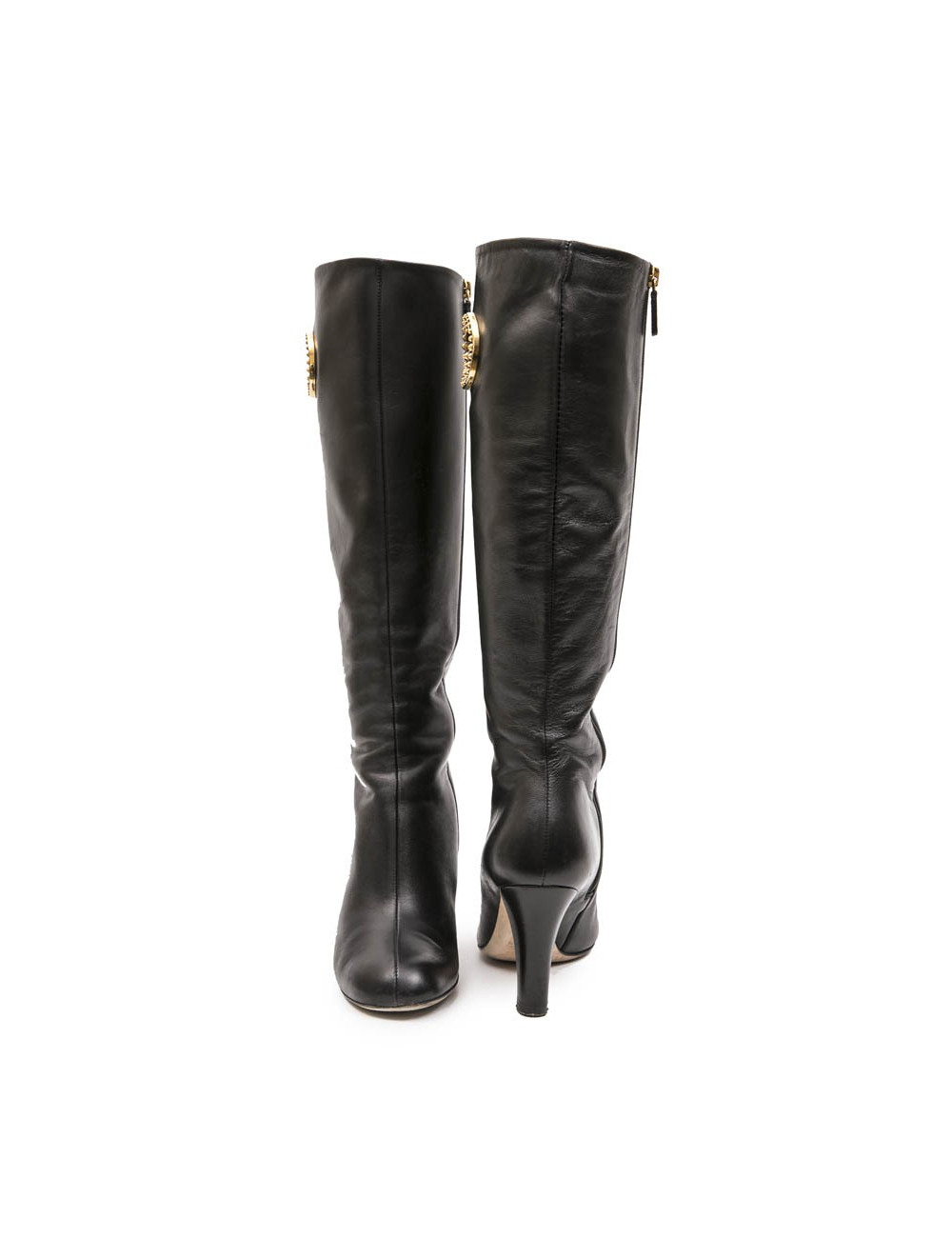Bottes GUCCI T 36.5 cuir d'agneau souple noir