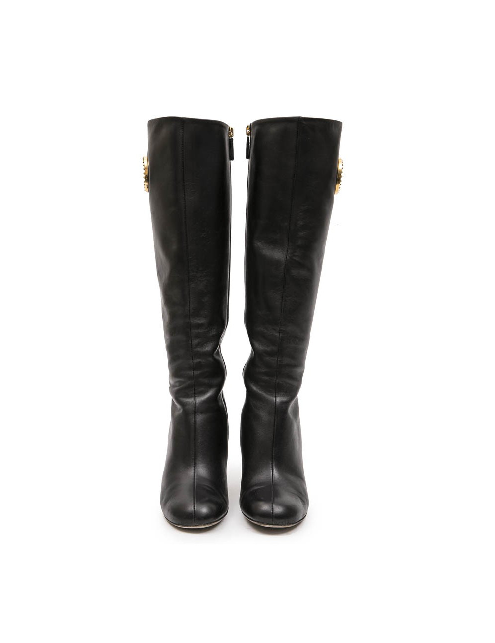 Bottes GUCCI T 36.5 cuir d'agneau souple noir