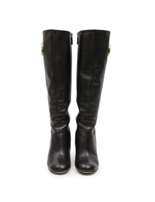 Bottes GUCCI T 36.5 cuir d'agneau souple noir