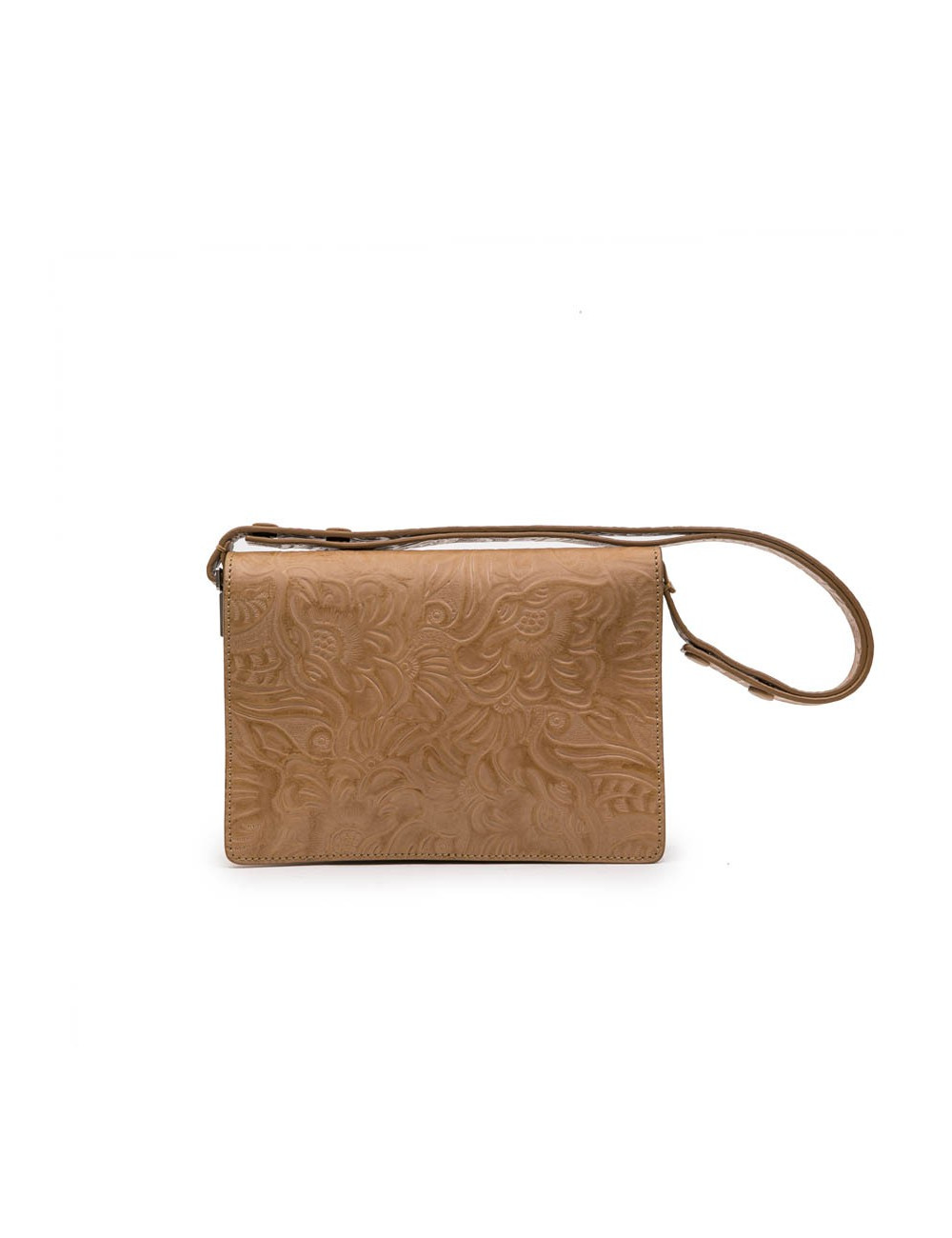 Sac FENDI cuir embossé gold et boucles en corne vert céladon