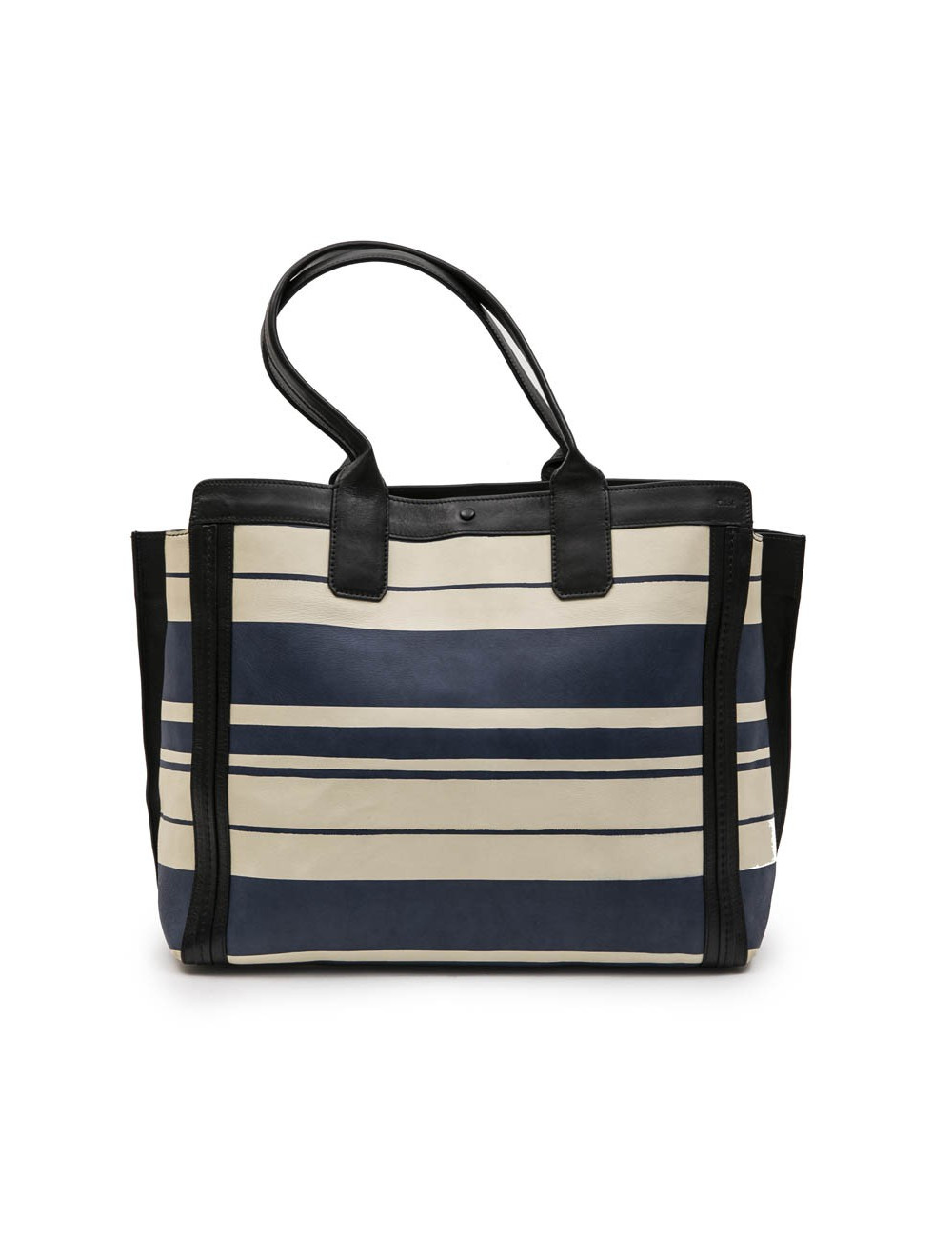Sac CHLOE en cuir rayé beige et bleu