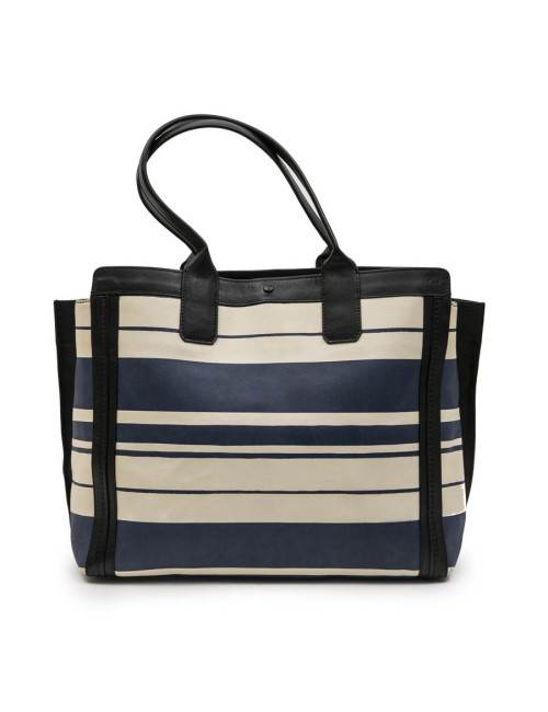 Sac CHLOE en cuir rayé blanc et bleu