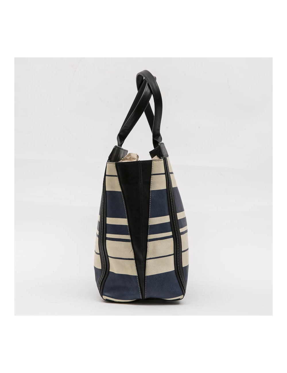 Sac CHLOE en cuir rayé beige et bleu