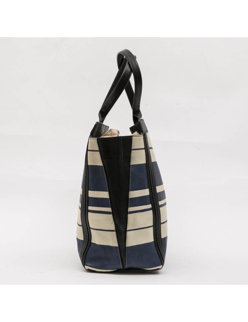 Sac CHLOE en cuir rayé beige et bleu