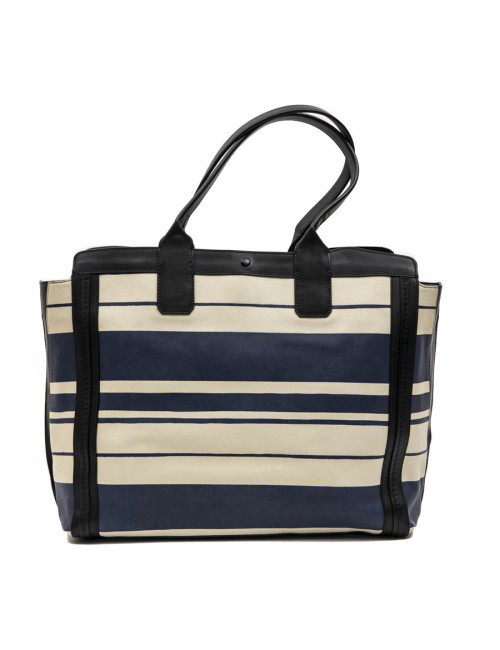 Sac CHLOE en cuir rayé beige et bleu
