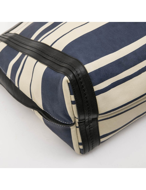 Sac CHLOE en cuir rayé beige et bleu
