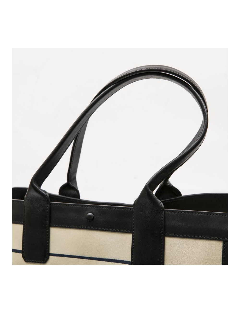 Sac CHLOE en cuir rayé blanc et bleu