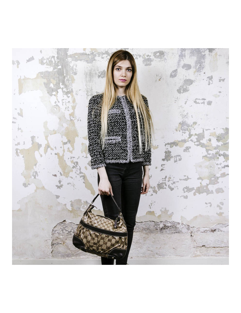 Sac GUCCI toile enduite monogram Vintage