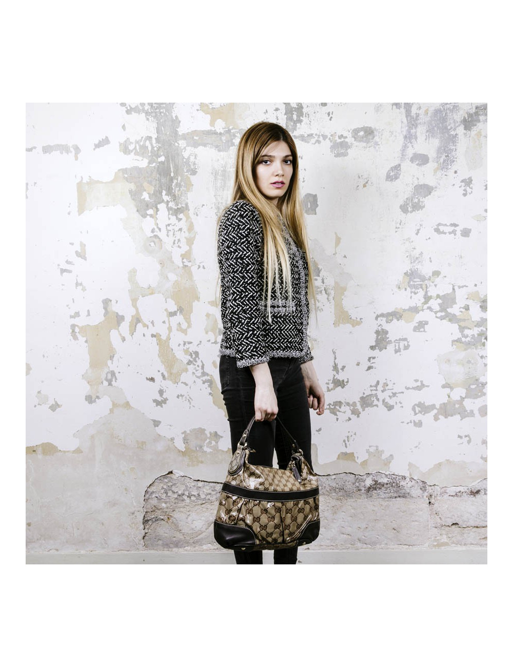 GUCCI vintage bag in brown monogram canvas - Superb Occasion GUCCI Bag