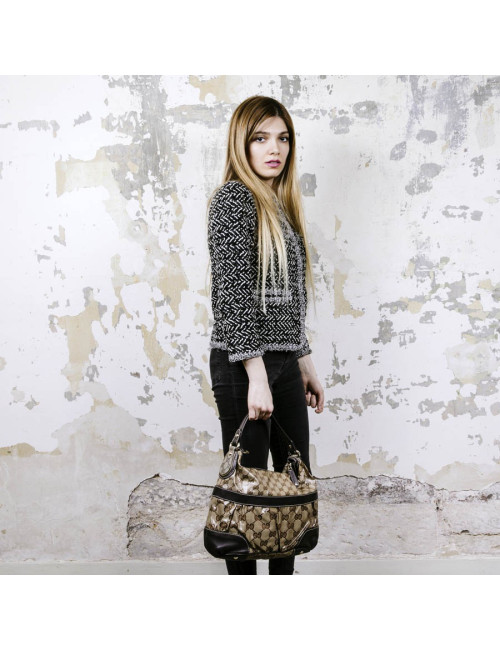 GUCCI vintage bag in brown monogram canvas - Superb Occasion GUCCI Bag