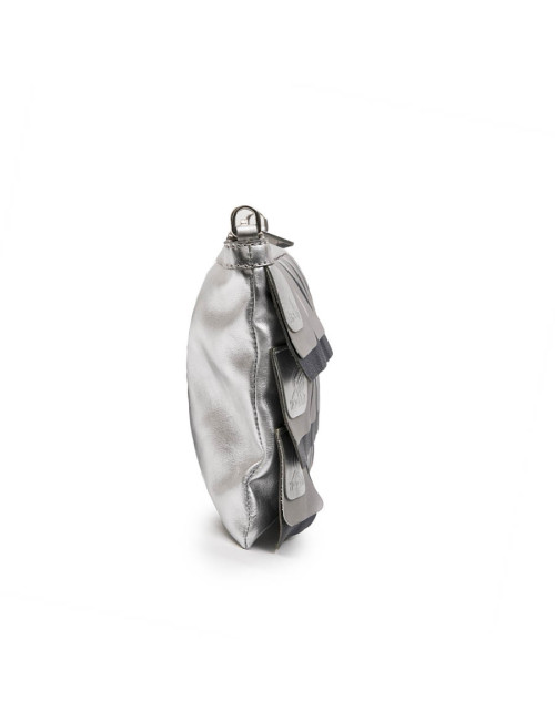Hogan unisex clutch designed by Karl Lagerfeld in silver leather