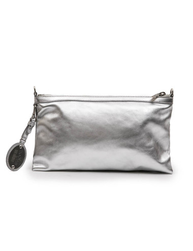 Pochette HOGAN by KARL LAGERFELD en cuir argent et bleu  2
