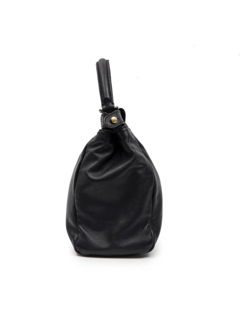Sac Peekaboo FENDI  cuir d'agneau lisse noir TM