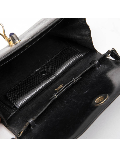 Sac GUCCI alligator noir Vintage