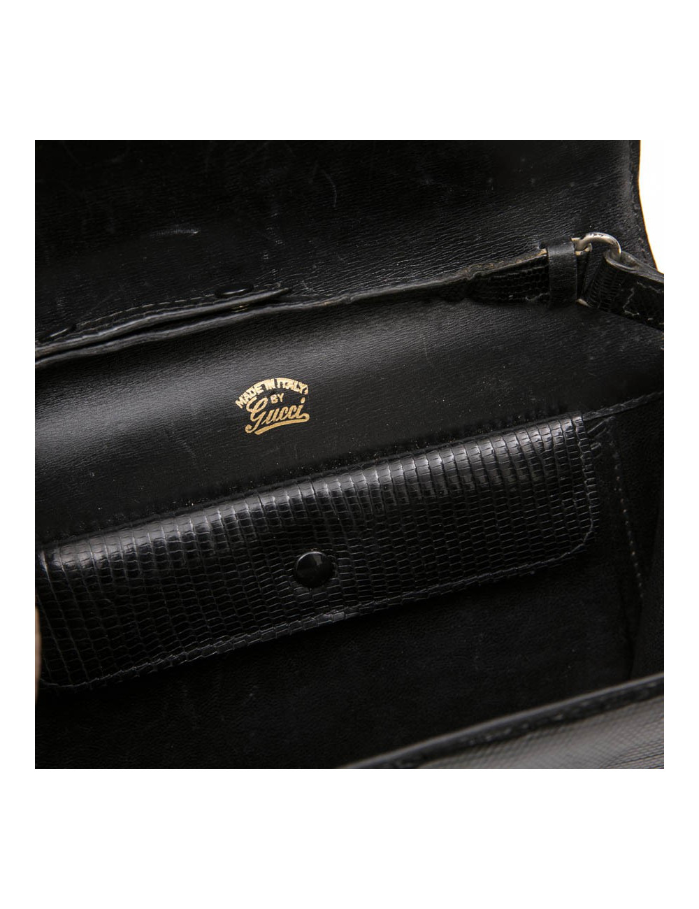 GUCCI Vintage bag in black snake 