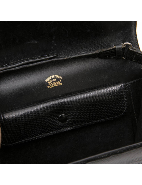 GUCCI Vintage bag in black snake 