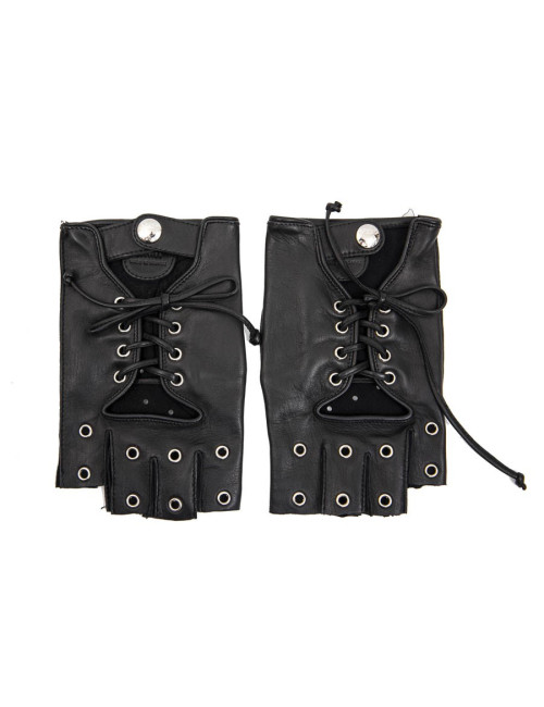 Mitaines CAUSSE Gantier  Femme cuir d'agneau lisse noir