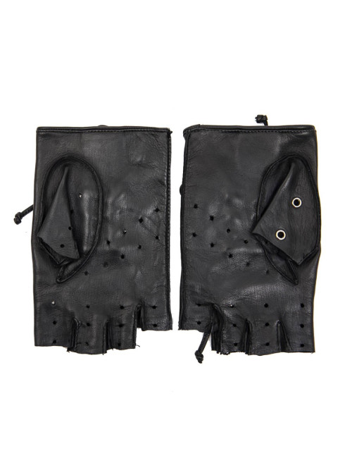 Mitaines CAUSSE Gantier  Femme cuir d'agneau lisse noir