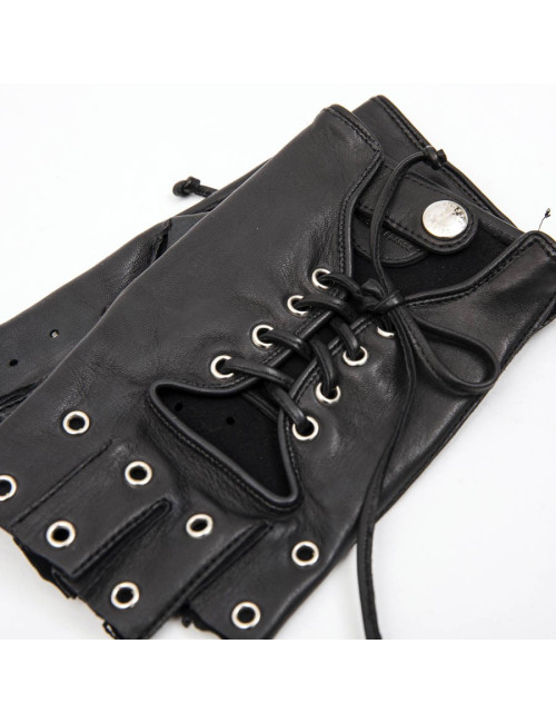 Mitaines CAUSSE Gantier  Femme cuir d'agneau lisse noir