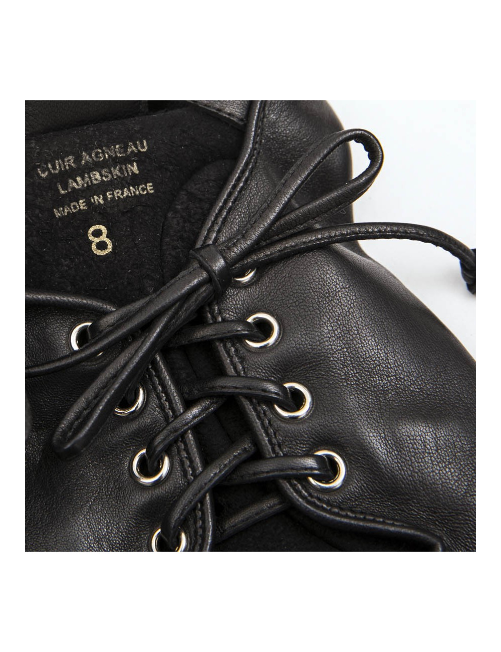 Mitaines CAUSSE Gantier cuir d'agneau lisse noir