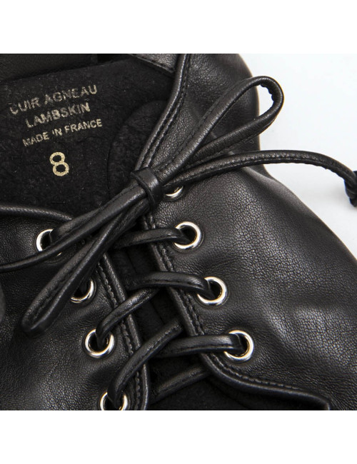 Mitaines CAUSSE Gantier  Femme cuir d'agneau lisse noir