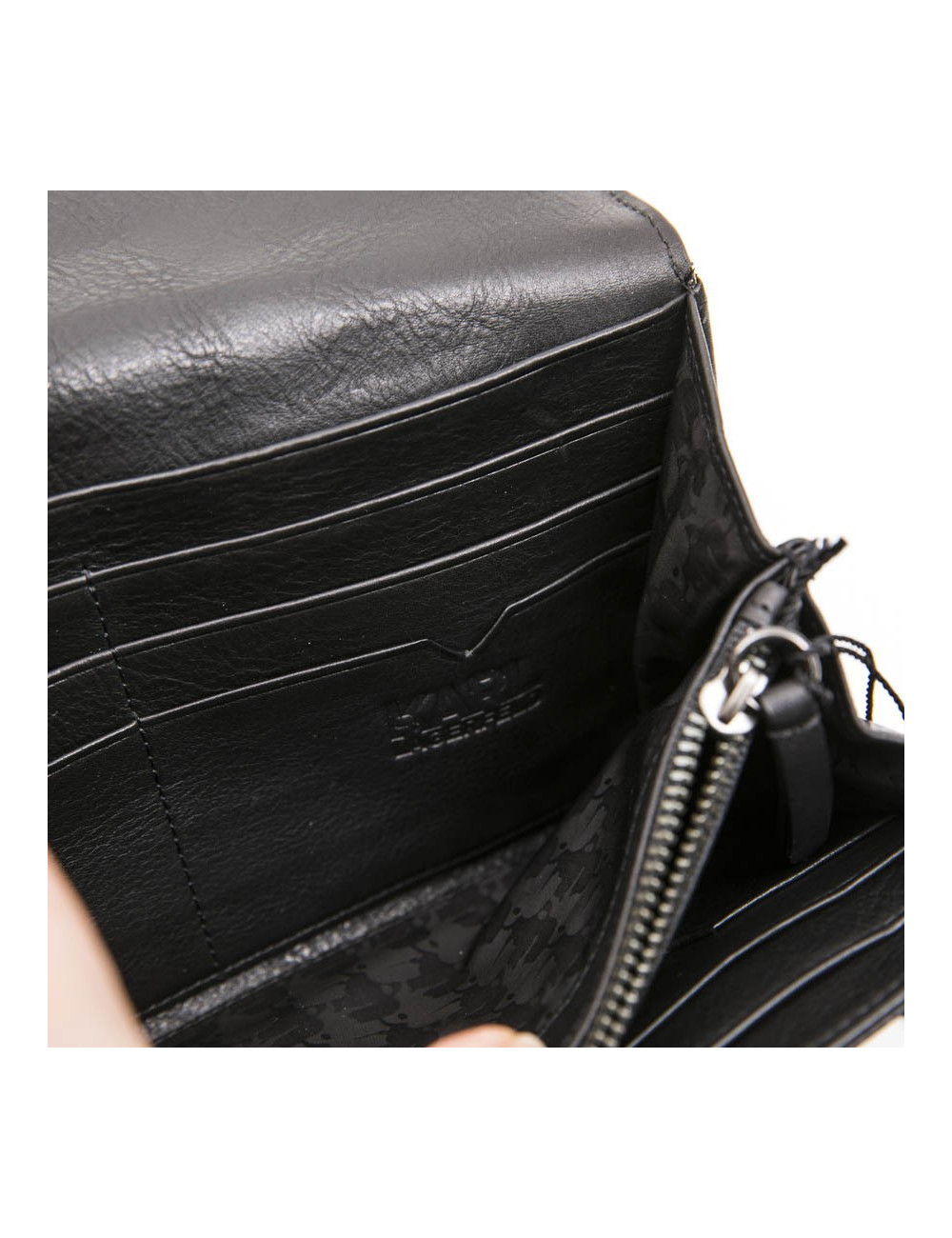 KARL LAGERFELD black wallet with geometric studs