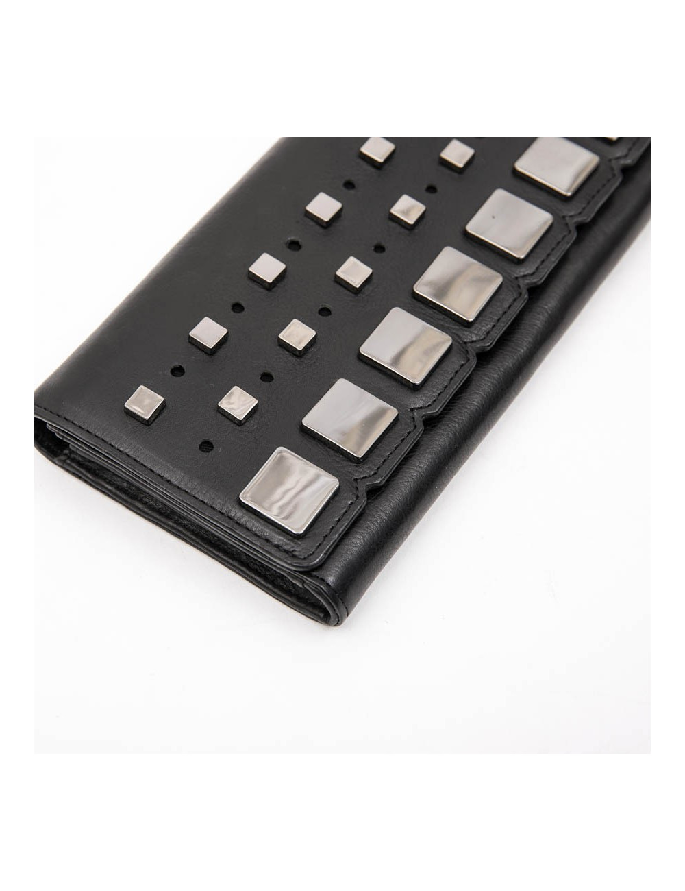 KARL LAGERFELD black wallet with geometric studs