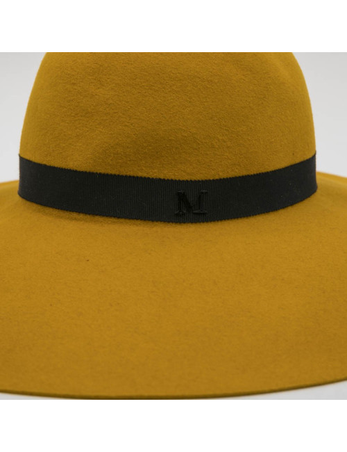 E.S Chapeau TM MAISON MICHEL en feutrine jaune