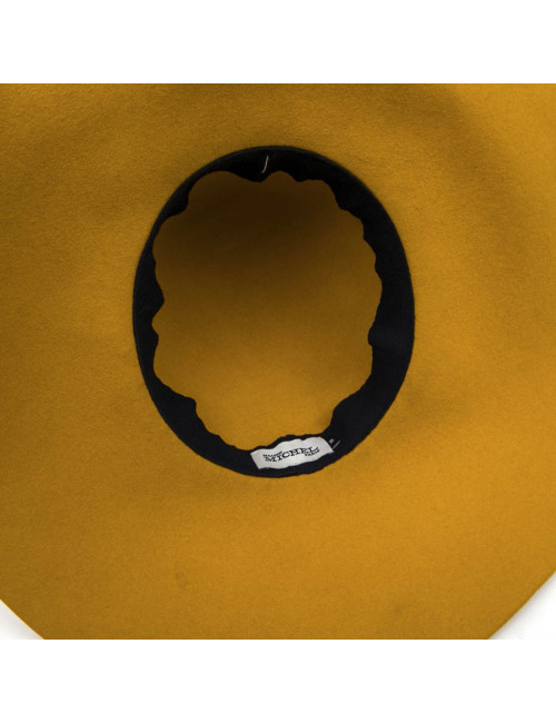 E.S Chapeau TM MAISON MICHEL en feutrine jaune
