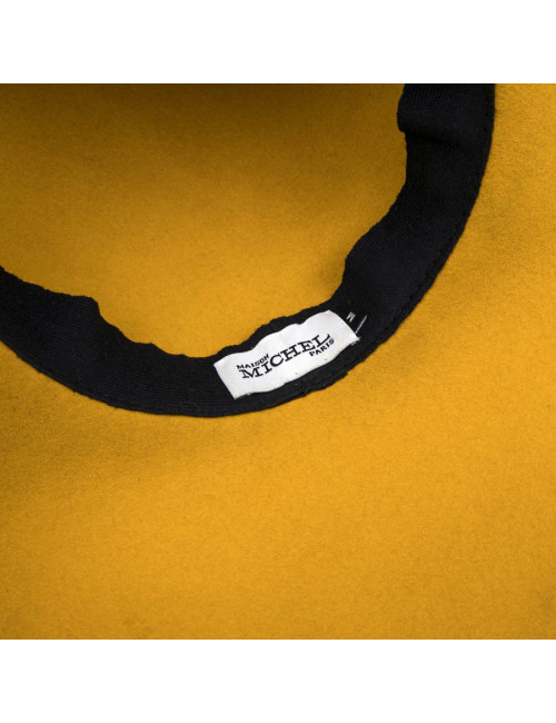 E.S Chapeau TM MAISON MICHEL en feutrine jaune