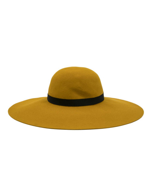 E.S Chapeau TM MAISON MICHEL en feutrine jaune