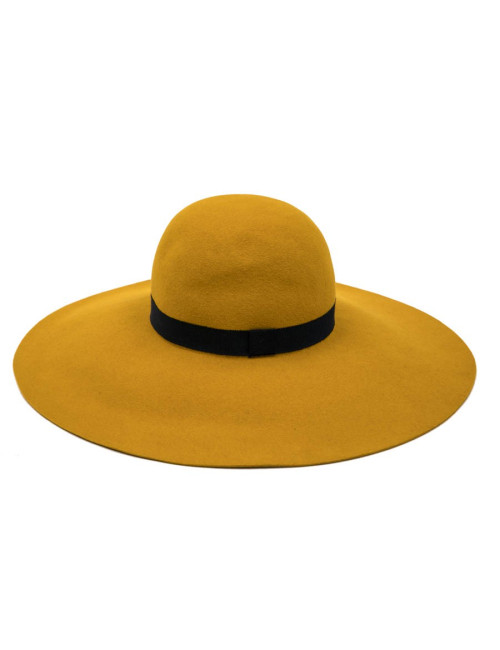 E.S Chapeau TM MAISON MICHEL en feutrine jaune