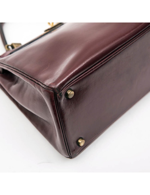 HERMES Kelly 28 vintage bag in H red box leather