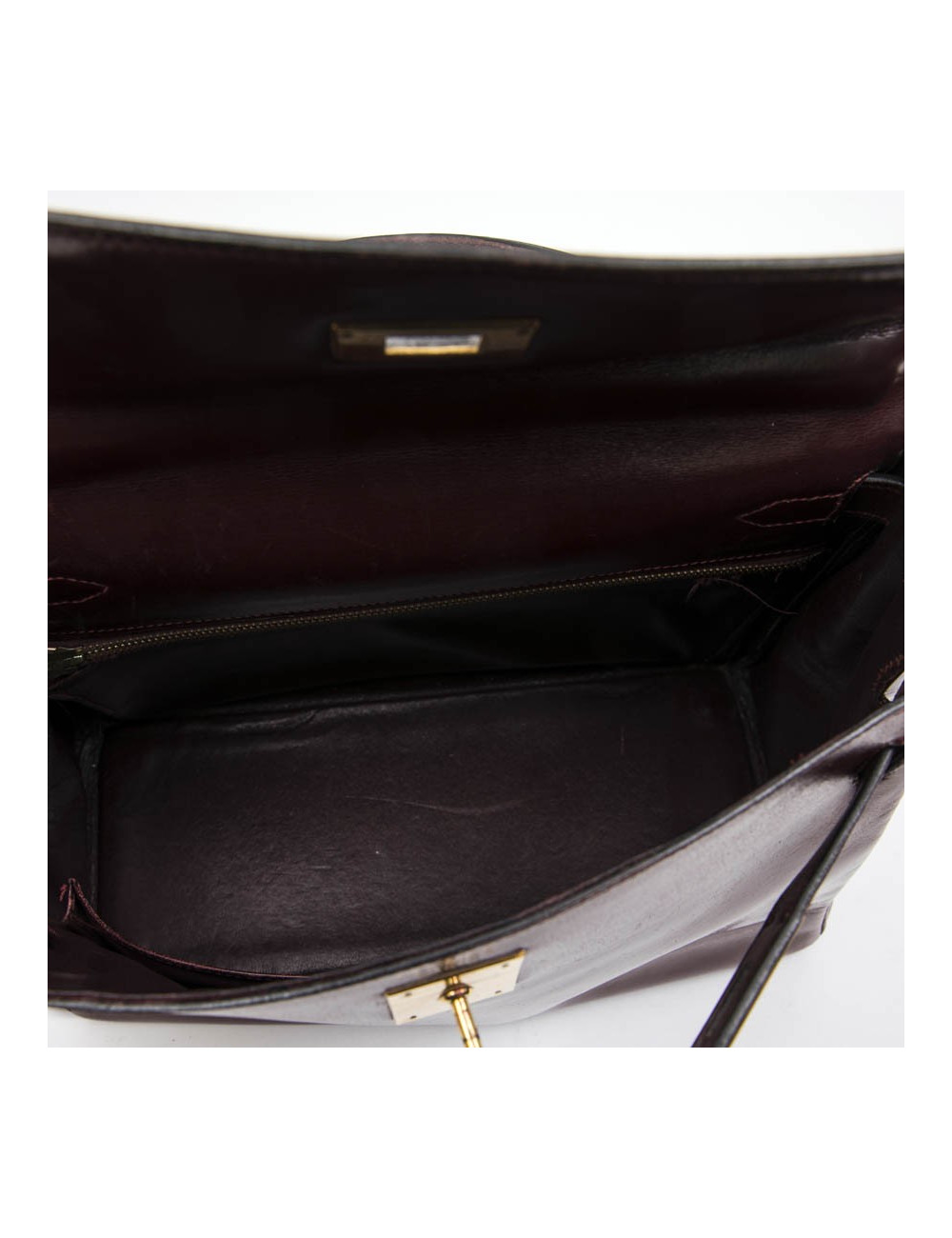 HERMES Kelly 28 vintage bag in H red box leather