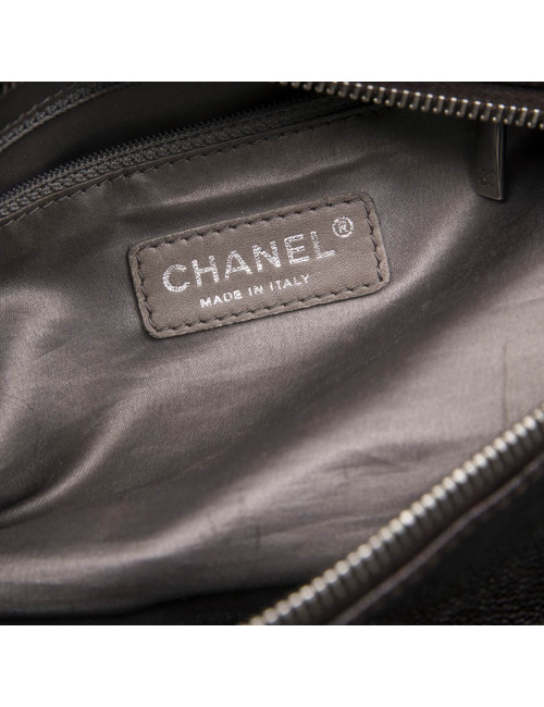 Chanel satchel bag in brown grained leather